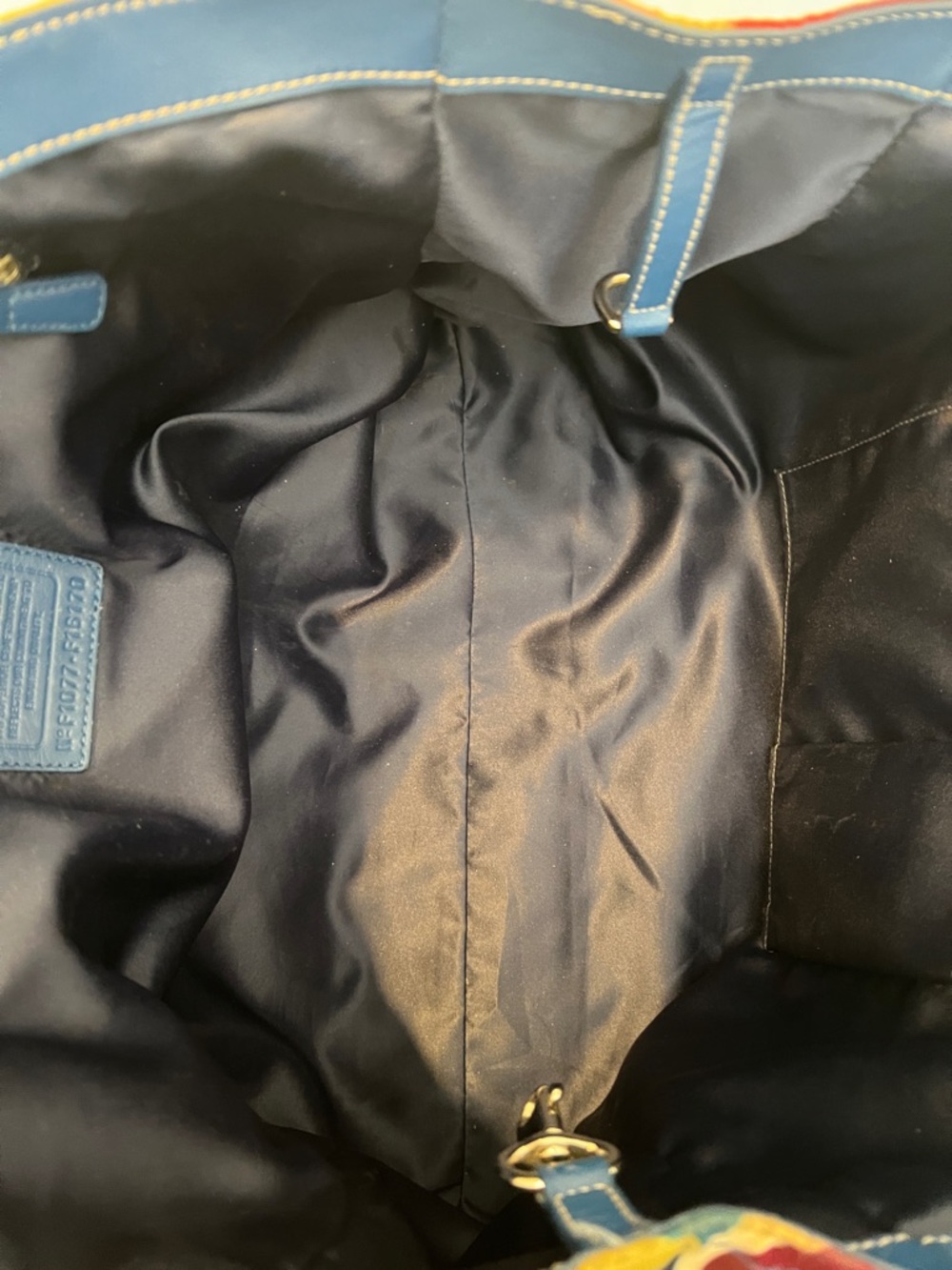 Coach signature Toto tote blue trim clean inside minimal signs of wear outside - Picture 5 of 15